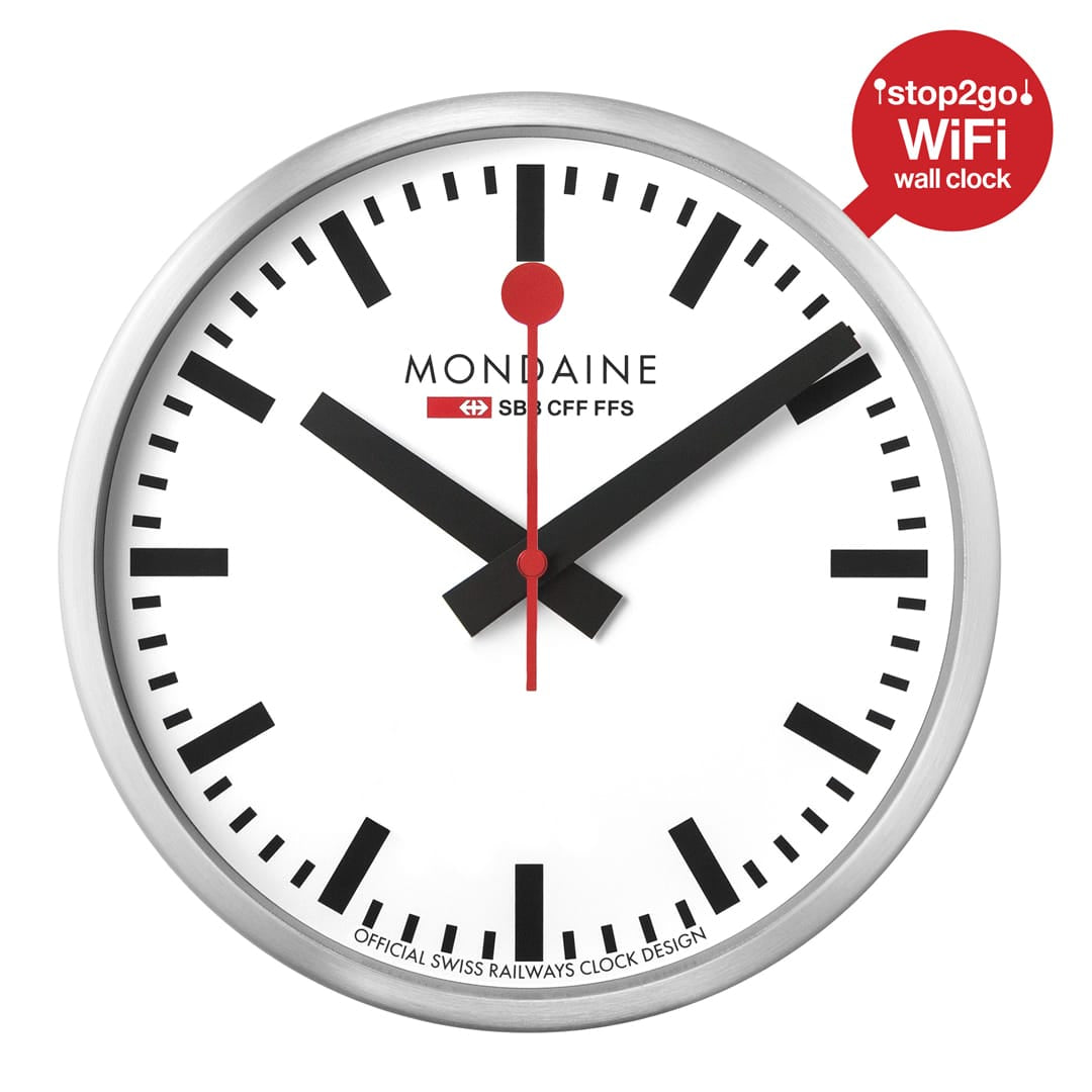 Stop2Go Wifi Wall Clock, 25cm | Mondaine Watches